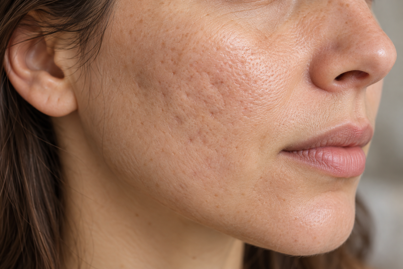 Illustration of acne scarring